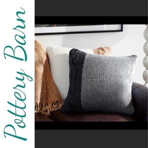 NWT POTTERY BARN‎ Two Tone Gray Knit Pillow Cover, 24 x 24 Inches